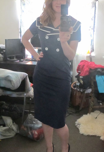 Vintage Sailor Pencil Cotton Dress