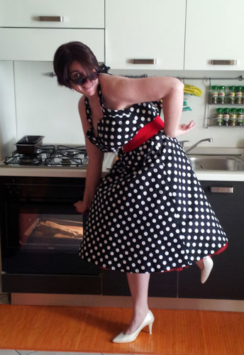 50's Style Rockabilly Polka-Dot Halter Dress
