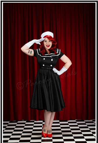 Vintage Sailor Flared Dress