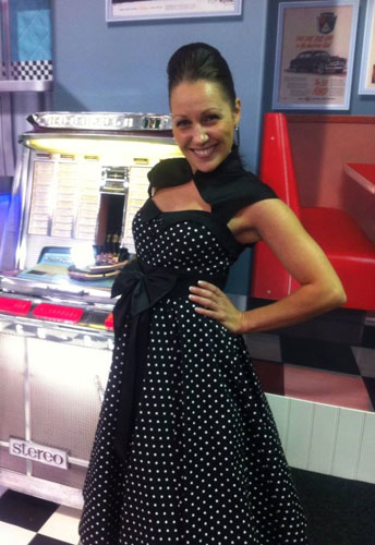 Retro Polka-Dot Swing Dress