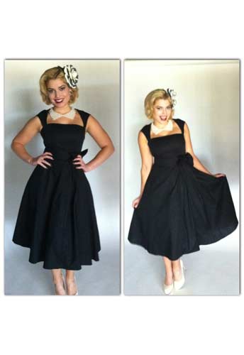 Retro Bow Pleat Dress