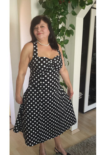 50's Style Rockabilly Polka-Dot Halter Dress