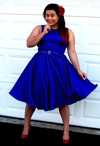 Satin Sleeveless Belted Dress