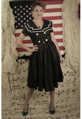 Vintage Sailor Flared Dress