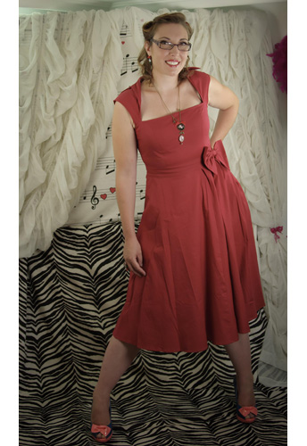 Retro Bow Pleat Dress