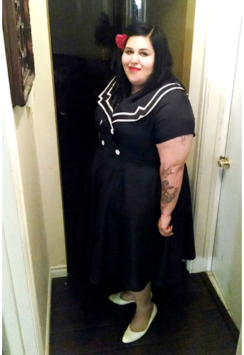 Vintage Sailor Flared Dress