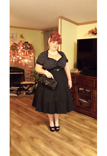 Plus Size Polka-dot Flare Dress