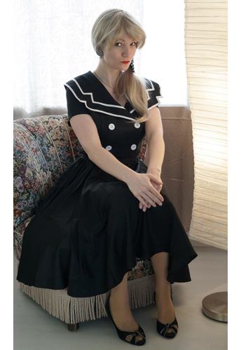 Vintage Sailor Flared Dress