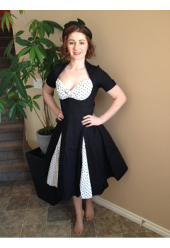 Retro Polka-Dot Swing Dress