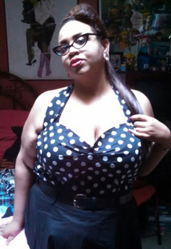 Plus-Size Rockabilly Polka-Dot Halter Top