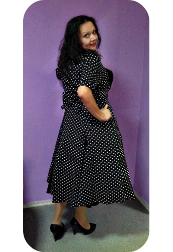 Retro Polka-Dot Swing Dress