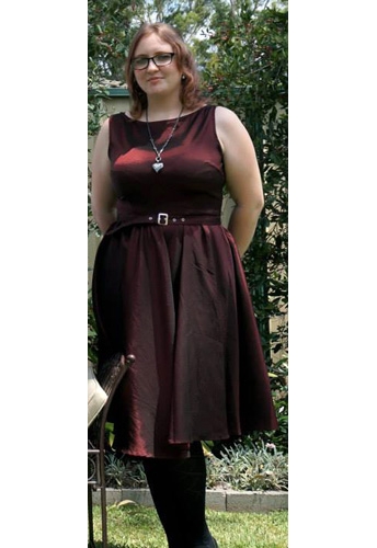 Satin Sleeveless Belted Dress