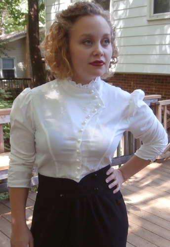 Steam Punk Blouse w/ Ruched Sleeves
