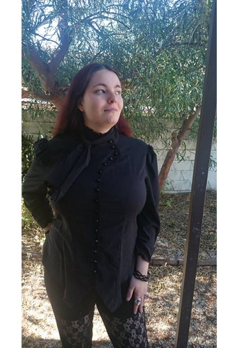 Steam Punk Blouse w/ Ruched Sleeves