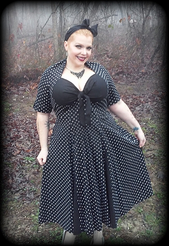 Retro Polka-Dot Swing Dress