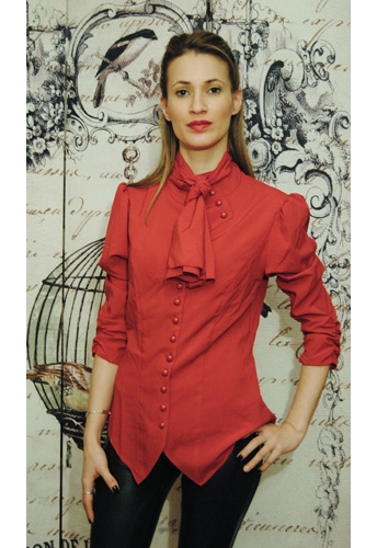 Steam Punk Blouse w/ Ruched Sleeves