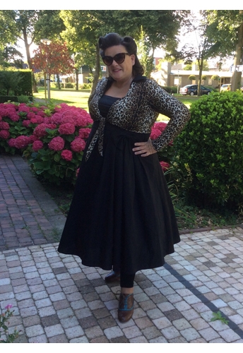 Plus-size Retro Bow Pleat Dress