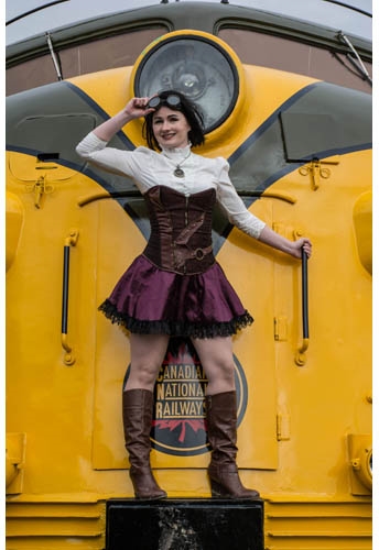 Steam Punk Blouse w/ Ruched Sleeves