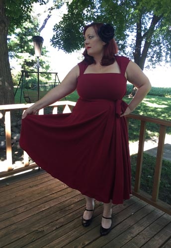 Retro Bow Pleat Dress