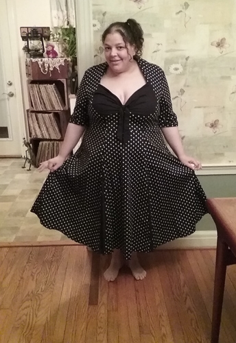 Retro Polka-Dot Swing Dress