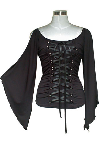 Lace-Up Corset Jersey Top