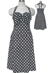 50's Style Rockabilly Polka-Dot Halter Dress