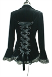 Lace Trim Corset Velvet Jacket