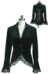 Lace Trim Corset Velvet Jacket