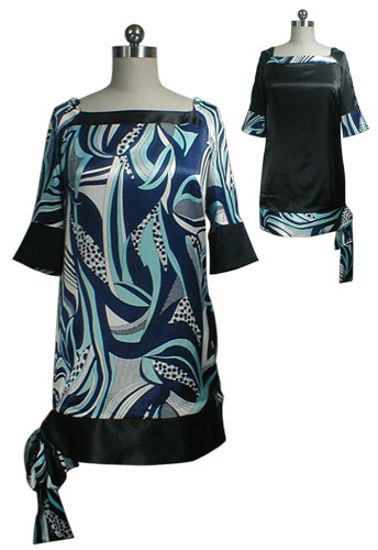 Tie Hem Reversible Tunic Dress