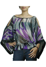 Off-Shoulder Kimono Chiffon Top