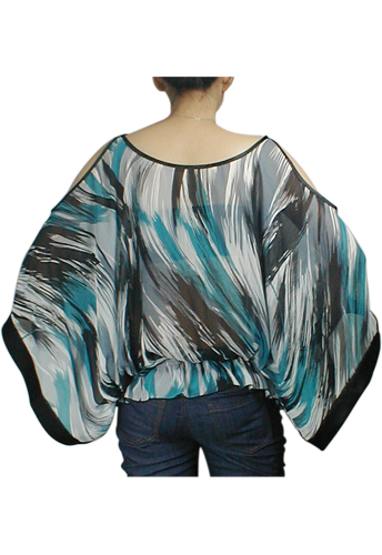 Off-Shoulder Kimono Chiffon Top