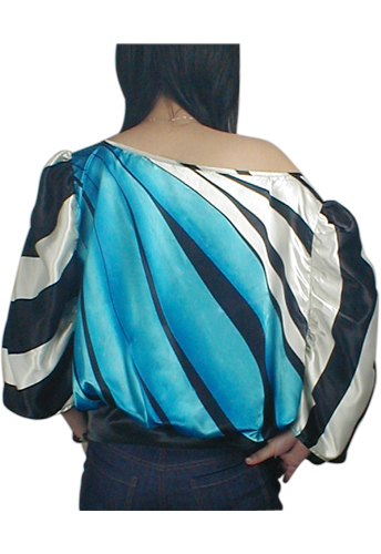 Off-Shoulder Kimono Stripe Tunic Top
