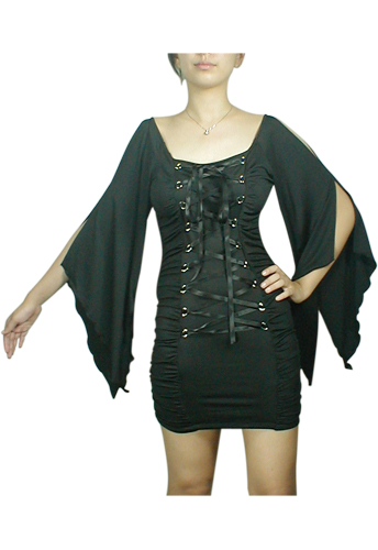 Lace-Up Angel Corset Mini Dress
