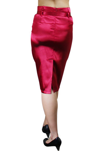 High-Waist Satin Skirt