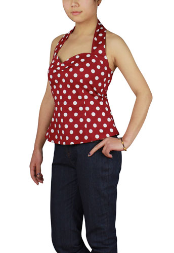 50s Polka-Dot Halter-Top