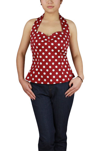 50s Polka-Dot Halter-Top