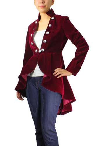 Flocking Velvet Asymmetry Jacket