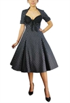 Retro Polka-Dot Swing Dress