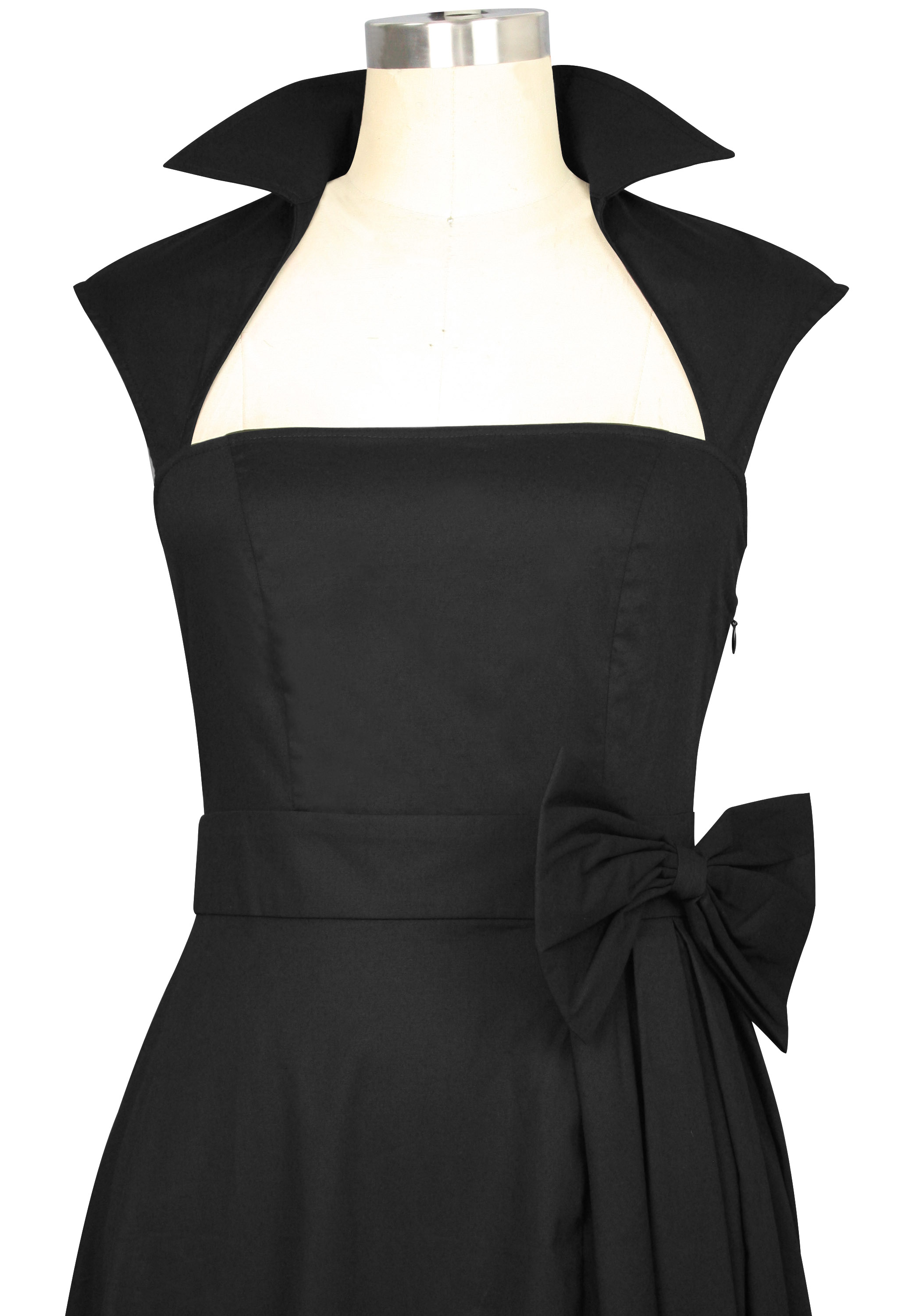 Retro Belted Pleat Dress