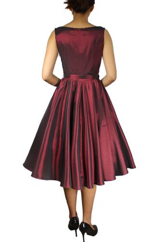 Satin Sleeveless Belted Dress