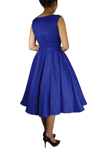 Satin Sleeveless Belted Dress