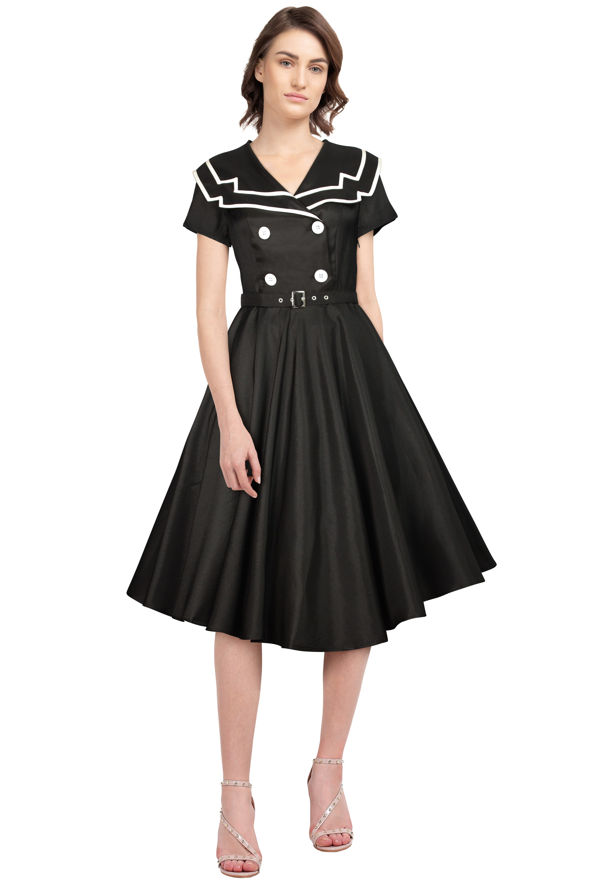 Vintage Sailor Flared Dress