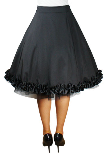 Satin Ruffled Skirt