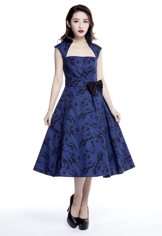 Printed Belted Pleat Dress
