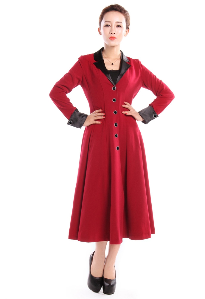 Long Fitted Flared Frock Coat