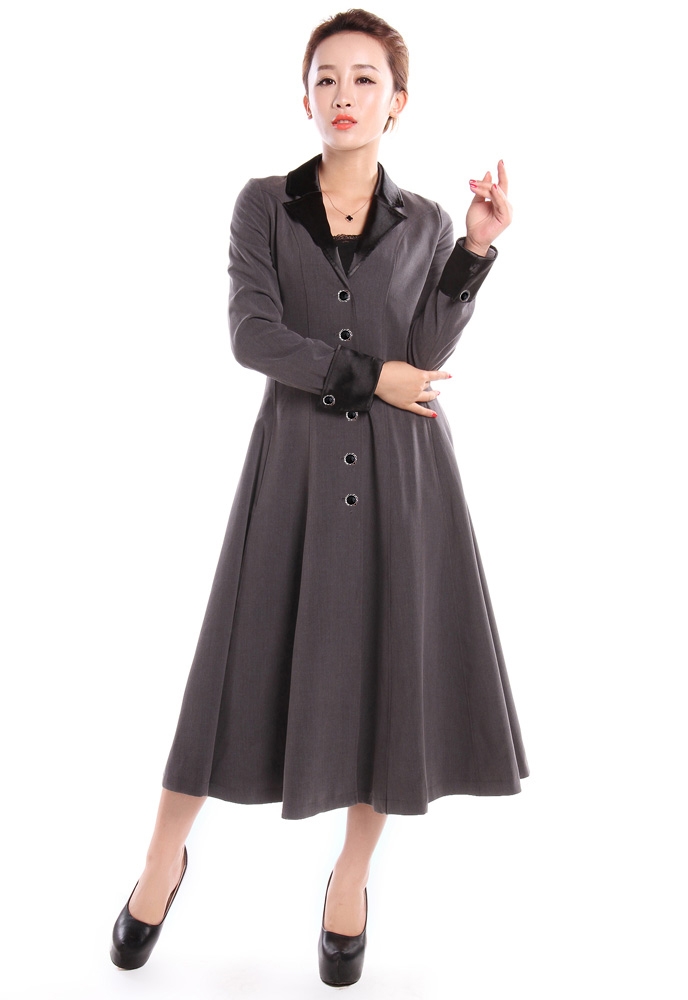 Long Fitted Flared Frock Coat