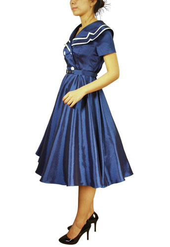 Vintage Sailor Flared Dress