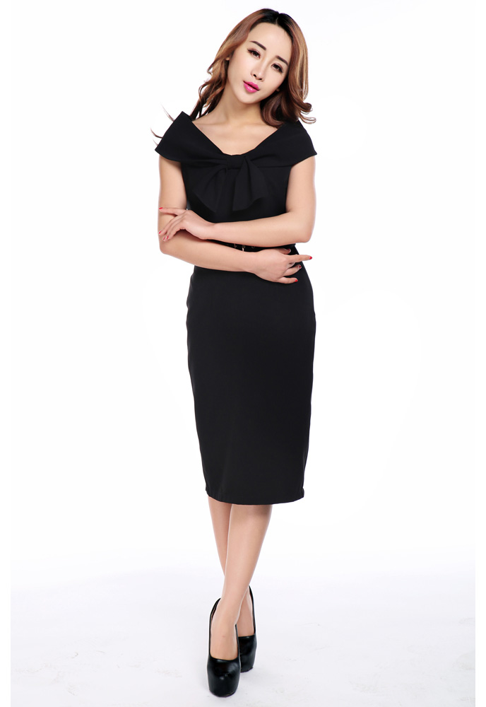 Bow Collar Pencil Dress