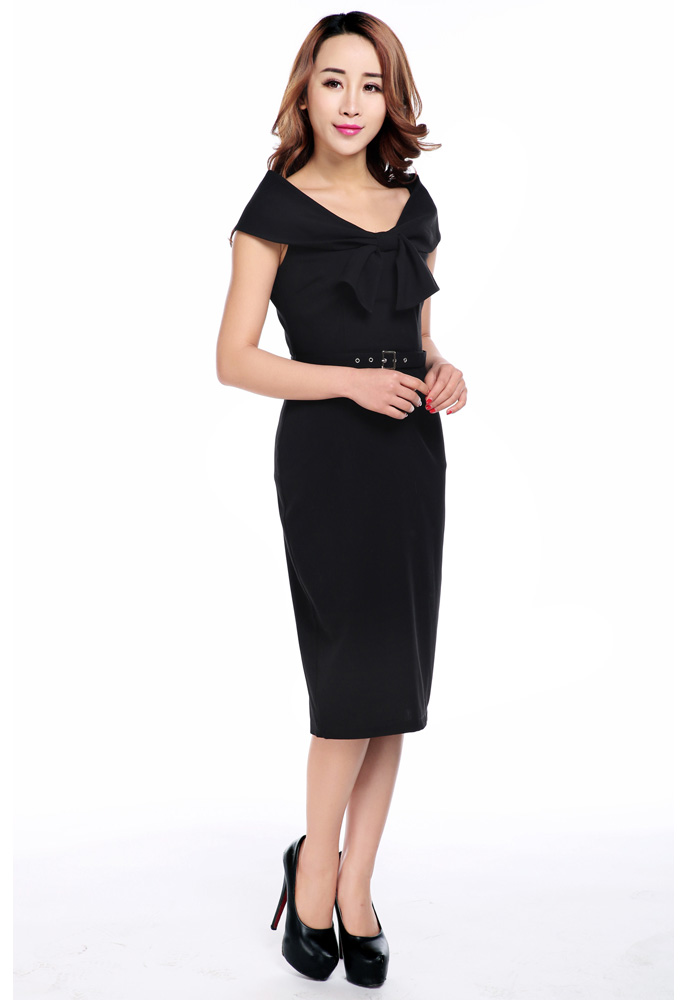 Bow Collar Pencil Dress