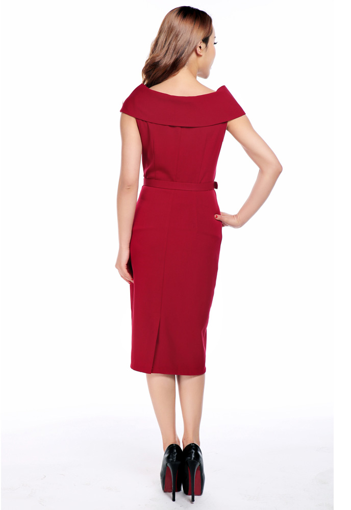 Bow Collar Pencil Dress